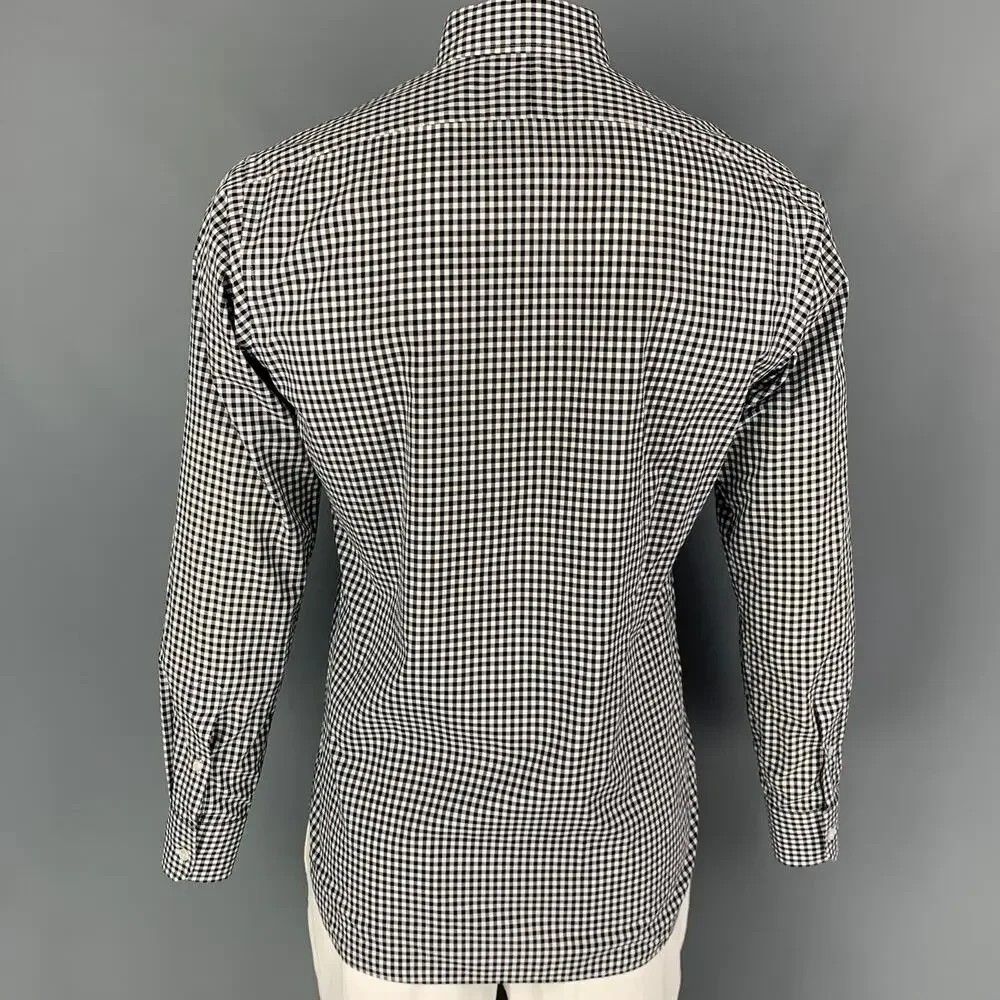HAMILTON Size L Black White Gingham Long Sleeve Shirt